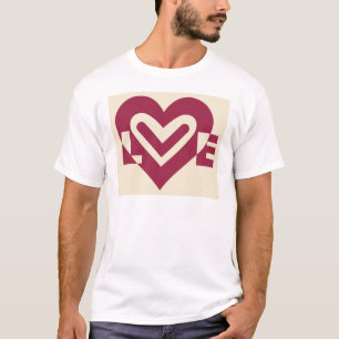 Camiseta Amar el púrpura de vino de dos tonos