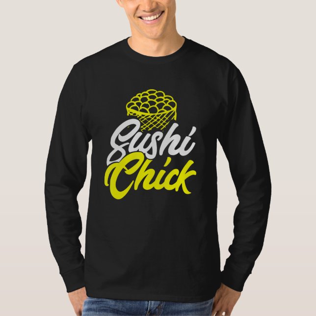 Camiseta Amar el sushi Chick Sarcástico Comer comida japone (Anverso)