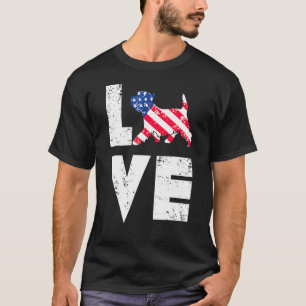 Camiseta Amar el territorio de West Highland Westie Bandera