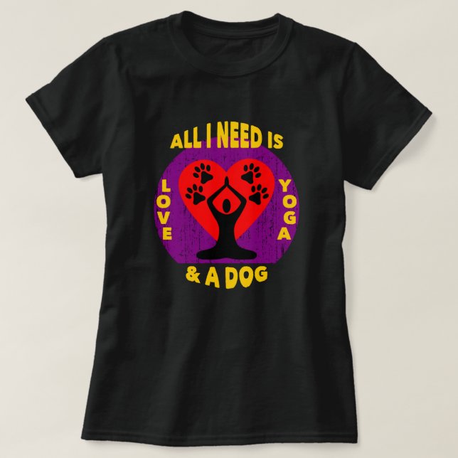Camiseta Amar El Yoga Y El Perro | Cita divertida (Diseño del anverso)