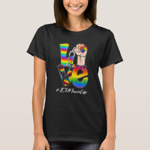 Camiseta Amar Enfermera Icu Vida Lgbt Orgullo Gay Bandera A