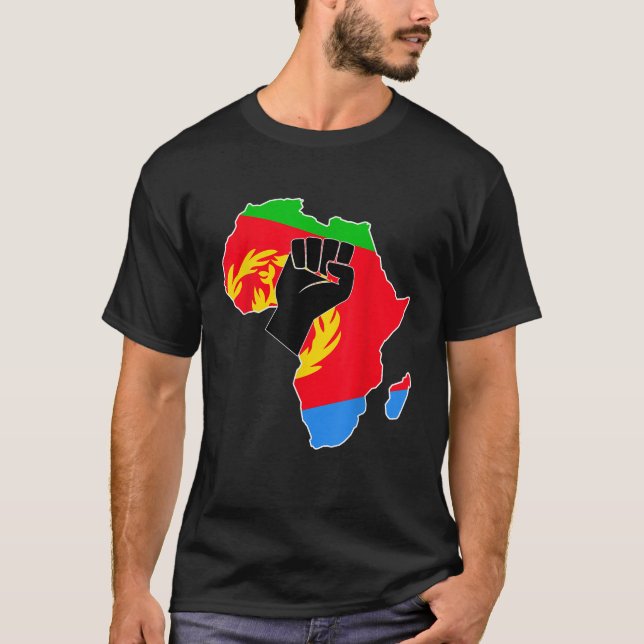 Camiseta Amar Eritrea Con Bandera Eritrea En África Mapa De (Anverso)