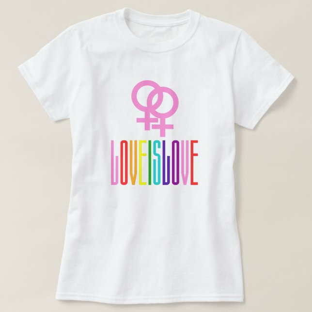 Camiseta Amar es amar el arcoiris Textos LGBTQ Orgullo Lesb (Diseño del anverso)