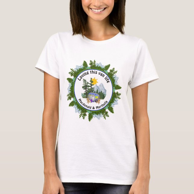 Camiseta AMAR ESTA VIDA VAN CARAVAN CAping personalizado (Anverso)