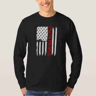 Camiseta Amar Estados Unidos Odio A La Gente Usa Flag Tee
