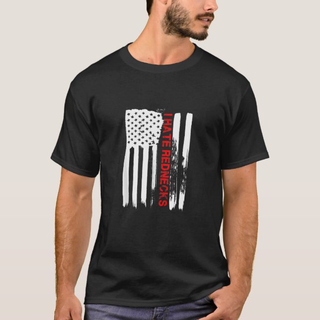 Camiseta Amar Estados Unidos Odio A Los Rednecks Bandera Es (Anverso)