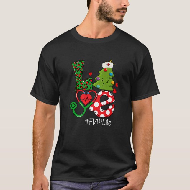 Camiseta Amar Fnp Enfermeras Navidades de árbol de la vida  (Anverso)