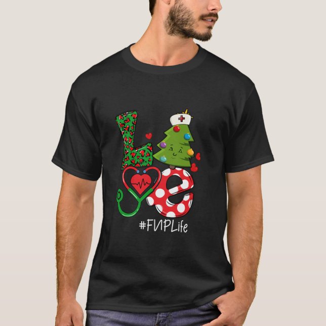 Camiseta Amar Fnp Enfermeras Navidades de árbol de la vida  (Anverso)