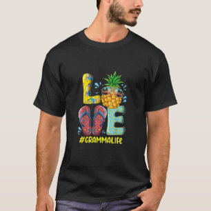 Camiseta Amar Gramma Life Flip Flops Hippie Pineapple Summe