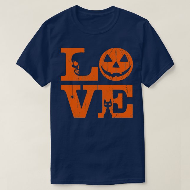 Camiseta Amar Halloween con angustia (Diseño del anverso)