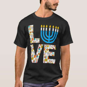 Camiseta Amar Hanukkah Menorah Decoración de la Familia