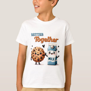 Camiseta Amar Juntos Leche Y Galletas Amor Por La Comida De