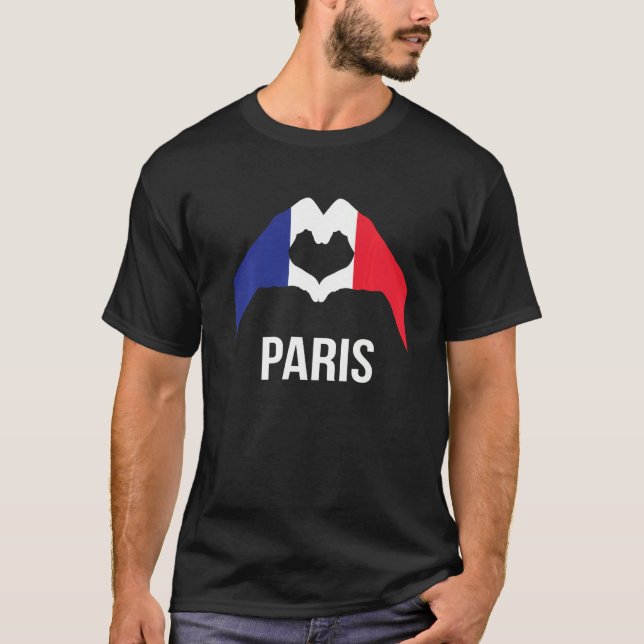 Camiseta Amar la bandera de Francia de París (Anverso)