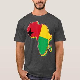 Camiseta Amar la bandera de Guinea Bissau con el mapa de Áf