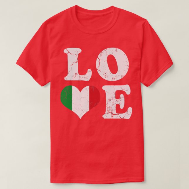 Camiseta Amar la bandera de Italia Herencia italiana (Diseño del anverso)