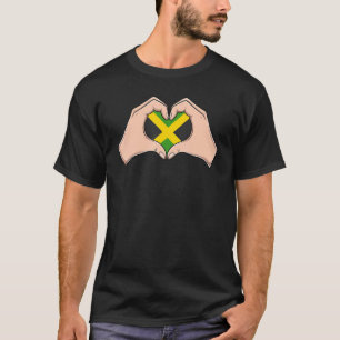 Camiseta Amar la bandera de Jamaica Corazón de la herencia 