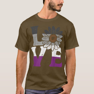 Camiseta Amar la bandera del Orgullo Aseual de Flor Aseual 