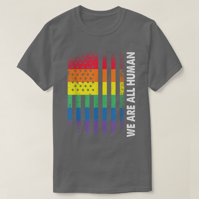Camiseta Amar la bandera estadounidense humana Rainbow Gay  (Diseño del anverso)