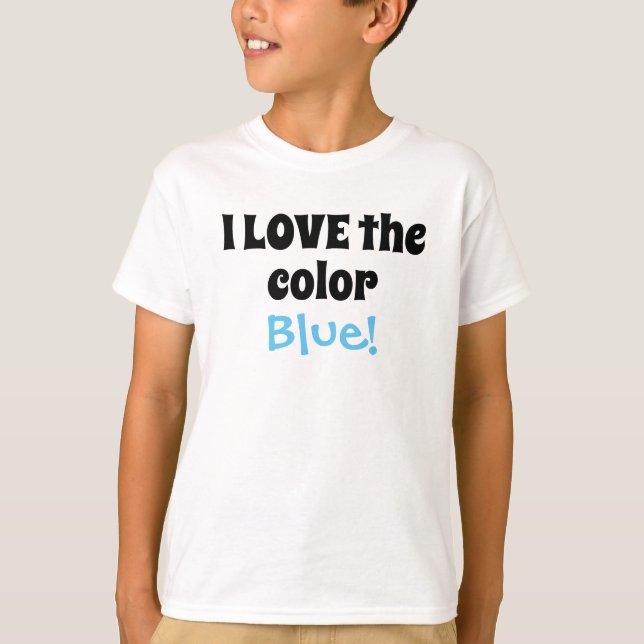 Camiseta Amar la camisas de los niños divertidos azules (Anverso)