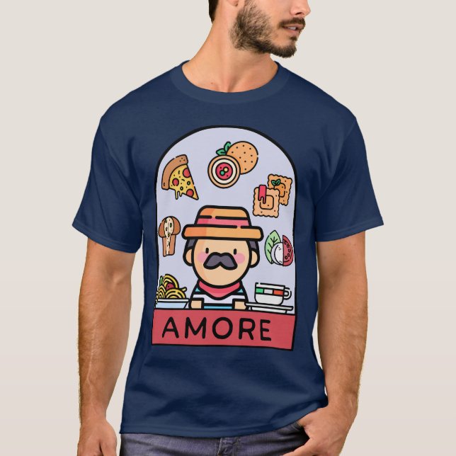 Camiseta Amar la comida italiana (Anverso)