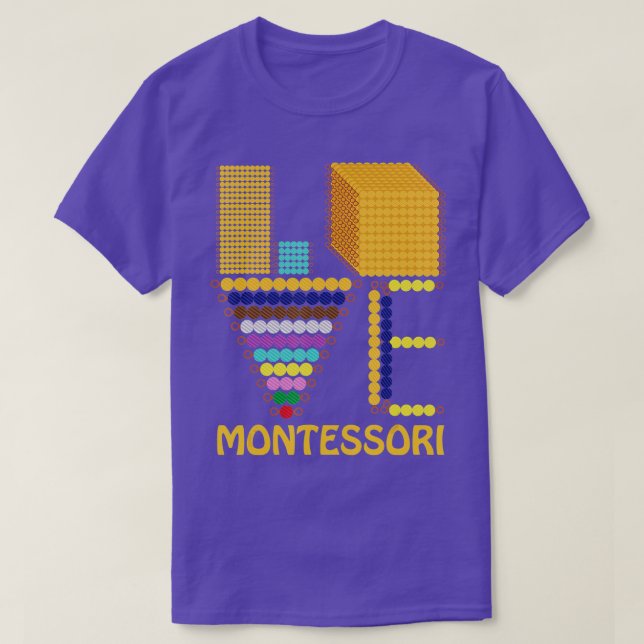 Camiseta Amar la educación de profesores Montessori de vuel (Diseño del anverso)