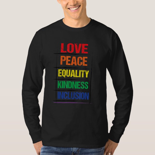Camiseta Amar la igualdad de género Inclusión del Rainbow L (Anverso)