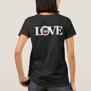 Camiseta AMAR la impresión trasera de Santa Cruz (texto bla