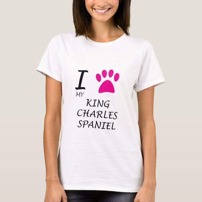 Camiseta Amar la insignia de mi rey Charles Spaniel (Anverso)