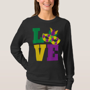 Camiseta Amar la máscara de la mascarada de Mardi Gras