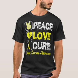 Camiseta Amar la paz cura Ewings Sarcoma Conciencia