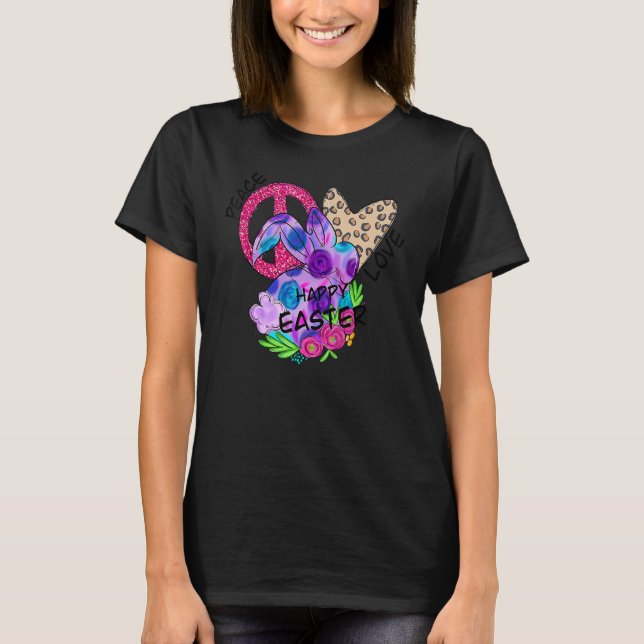 Camiseta Amar la paz Feliz Pascua Chicas Mujeres Cristianas (Anverso)