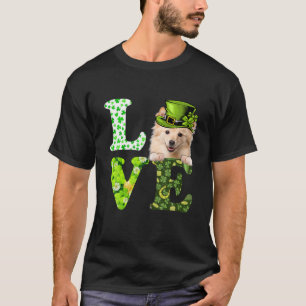 Camiseta Amar la spitz alemana San Patrick's Day Shamrock I