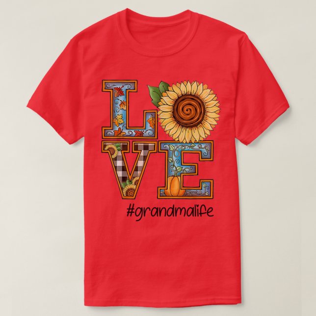 Camiseta Amar la vida de la abuela Las calabazas de girasol (Diseño del anverso)