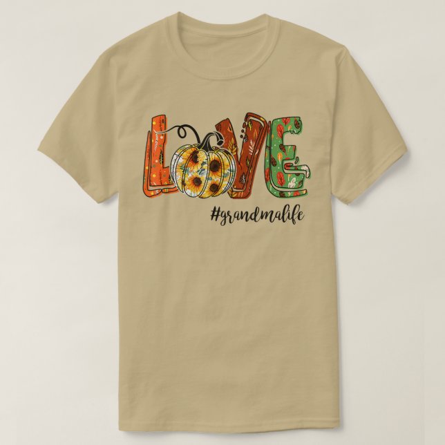 Camiseta Amar La Vida De La Abuela Otoño Caer La Calabaza L (Diseño del anverso)