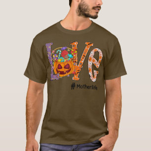 Camiseta Amar la vida de la madre Halloween Calabaza Arte C