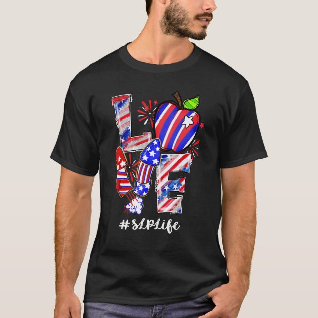 Camiseta Amar La Vida De Los Fuegos Artificiales De Apple E (Anverso)
