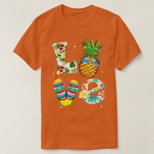 Camiseta Amar la vida de verano piña Tropical Flip Flo (Diseño del anverso)