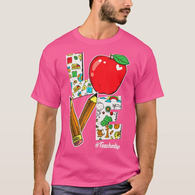 Camiseta Amar la vida del profesor Apple Apreciación Gráfic (Anverso)