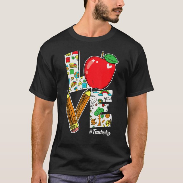 Camiseta Amar la vida del profesor Apple Apreciación Gráfic (Anverso)