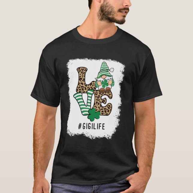 Camiseta Amar la vida gigi Shamrock Leopardo St Patricks Da (Anverso)