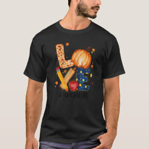 Camiseta Amar la vida principal del lápiz de otoño de Apple