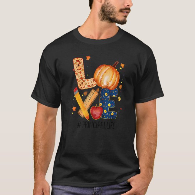 Camiseta Amar la vida principal del lápiz de otoño de Apple (Anverso)
