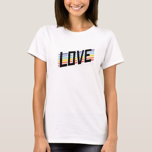 Camiseta Amar las franjas arcoiris (Anverso)