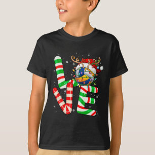 Camiseta Amar las herramientas de bola de voleibol de renos