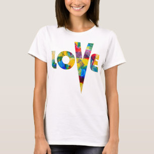Camiseta Amar las letras arcoiris altas y coloridas arte ab