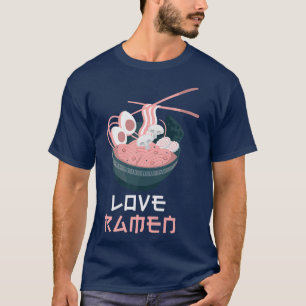 Camiseta Amar los fideos japoneses de Ramen Anime Kawaii Ra
