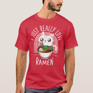 Camiseta Amar los fideos japoneses en Ramen Kawaii Regalos