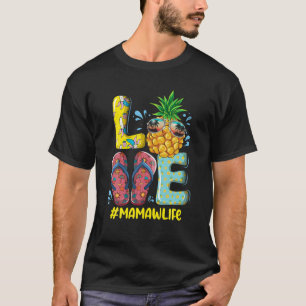 Camiseta Amar Mamaw Life Flip Flops Hippie Pineapple Summer