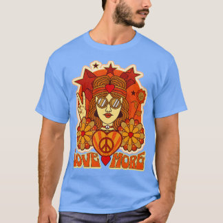 Camiseta Amar más hippie retro paz hijo de flor