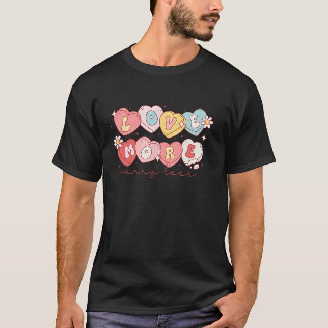 Camiseta Amar más preocupación menos cardíaco profesor retr (Anverso)